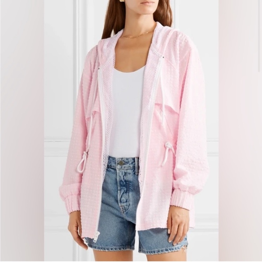 Solid And Striped Pink Gingham Anorak - image 3